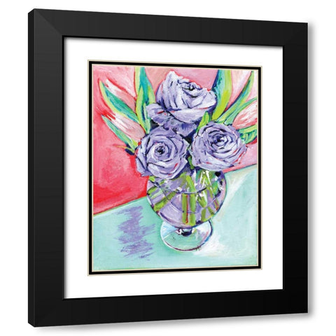 Purple Rose Black Modern Wood Framed Art Print with Double Matting by Seay, Anne