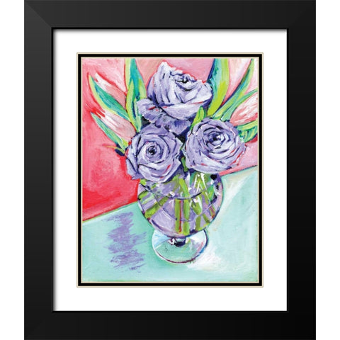 Purple Rose Black Modern Wood Framed Art Print with Double Matting by Seay, Anne