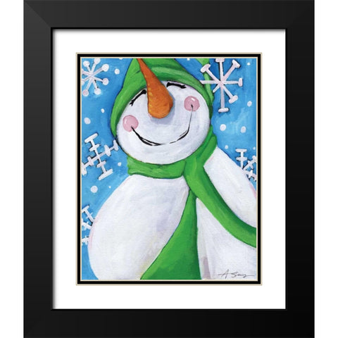 Let It Snow Black Modern Wood Framed Art Print with Double Matting by Seay, Anne