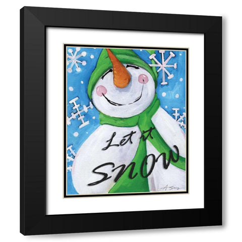 Let It Snow II Black Modern Wood Framed Art Print with Double Matting by Seay, Anne