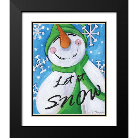 Let It Snow II Black Modern Wood Framed Art Print with Double Matting by Seay, Anne