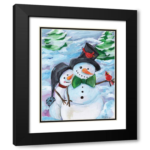 Winter Visitors Black Modern Wood Framed Art Print with Double Matting by Seay, Anne