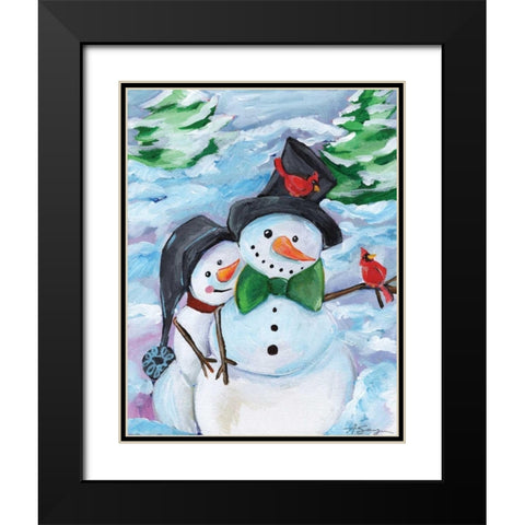 Winter Visitors Black Modern Wood Framed Art Print with Double Matting by Seay, Anne