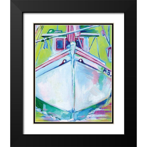 Sunset Boat I Black Modern Wood Framed Art Print with Double Matting by Seay, Anne