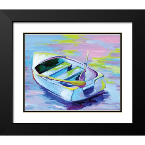 Sunset Boat II Black Modern Wood Framed Art Print with Double Matting by Seay, Anne