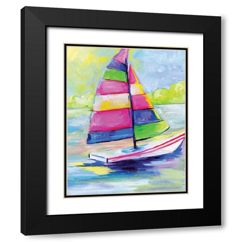 Sunset Boat III Black Modern Wood Framed Art Print with Double Matting by Seay, Anne