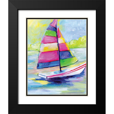 Sunset Boat III Black Modern Wood Framed Art Print with Double Matting by Seay, Anne