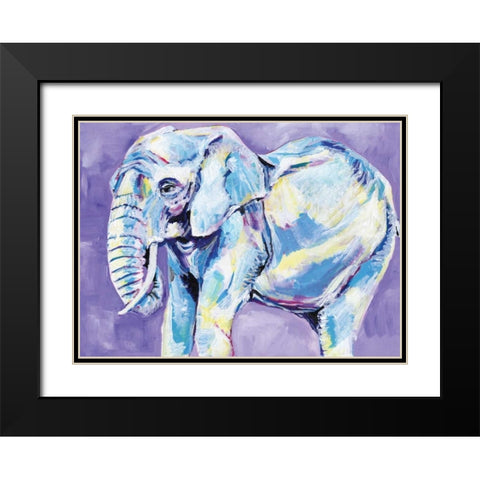Elephant II Black Modern Wood Framed Art Print with Double Matting by Seay, Anne