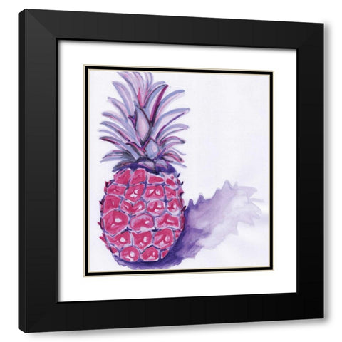 Purple Pineapple Black Modern Wood Framed Art Print with Double Matting by Seay, Anne