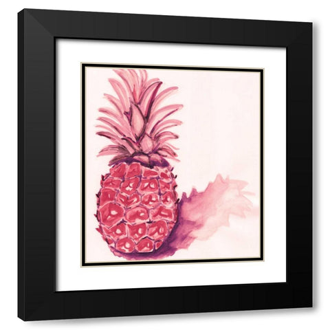 Red Pineapple Black Modern Wood Framed Art Print with Double Matting by Seay, Anne