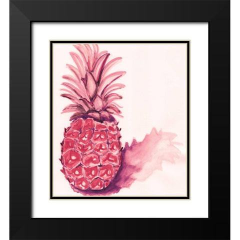 Red Pineapple Black Modern Wood Framed Art Print with Double Matting by Seay, Anne
