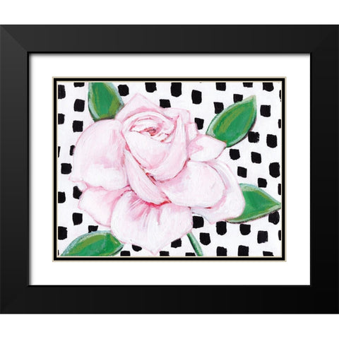 Pink Rose II Black Modern Wood Framed Art Print with Double Matting by Seay, Anne
