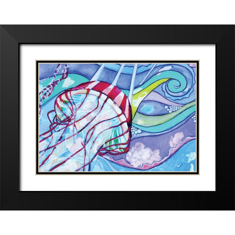 Surfin Jelly Black Modern Wood Framed Art Print with Double Matting by Seay, Anne