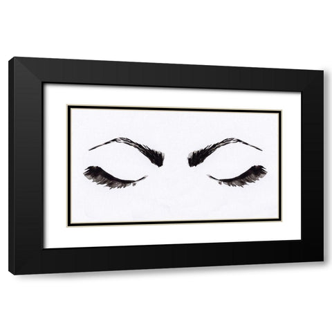 Eyelashes Black Modern Wood Framed Art Print with Double Matting by Seay, Anne