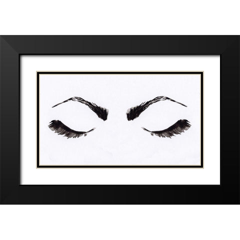 Eyelashes Black Modern Wood Framed Art Print with Double Matting by Seay, Anne