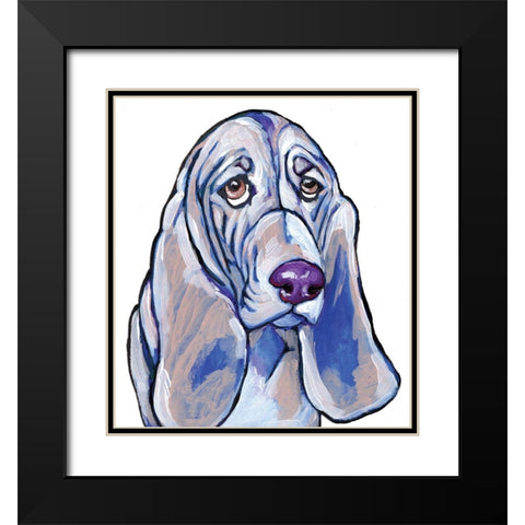 Hound Black Modern Wood Framed Art Print with Double Matting by Seay, Anne