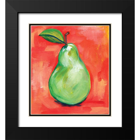 Pear Black Modern Wood Framed Art Print with Double Matting by Seay, Anne