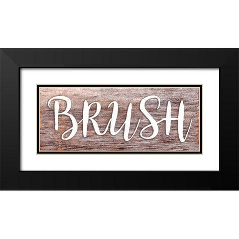 Brush Black Modern Wood Framed Art Print with Double Matting by Seay, Anne