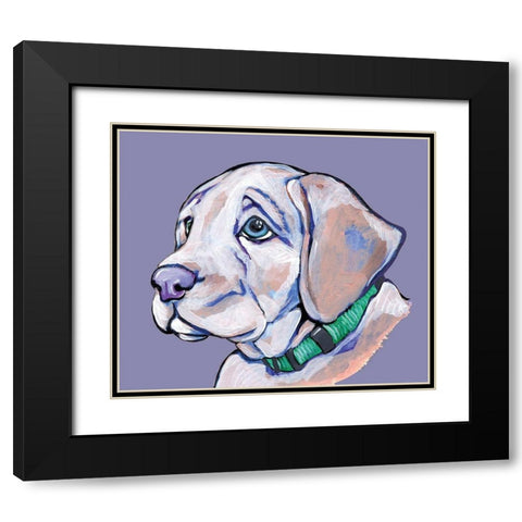 Puppy II Black Modern Wood Framed Art Print with Double Matting by Seay, Anne