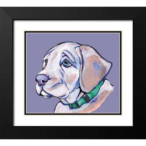 Puppy II Black Modern Wood Framed Art Print with Double Matting by Seay, Anne
