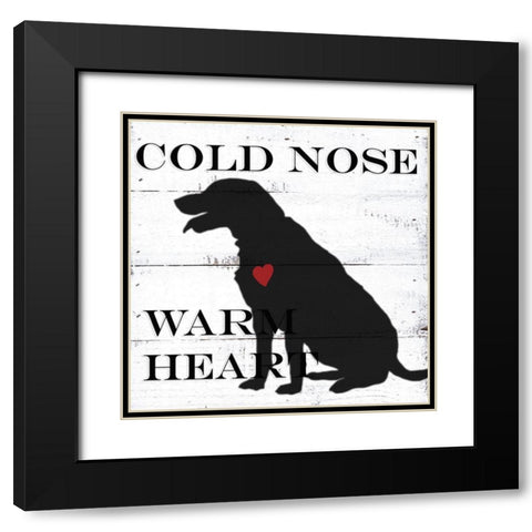 Cold Nose Black Modern Wood Framed Art Print with Double Matting by Seay, Anne