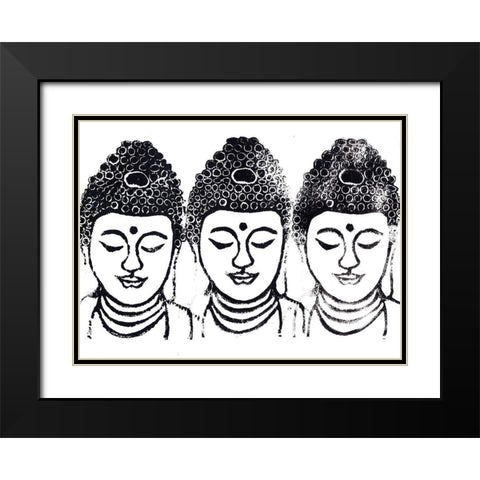 Buddha III Black Modern Wood Framed Art Print with Double Matting by Seay, Anne