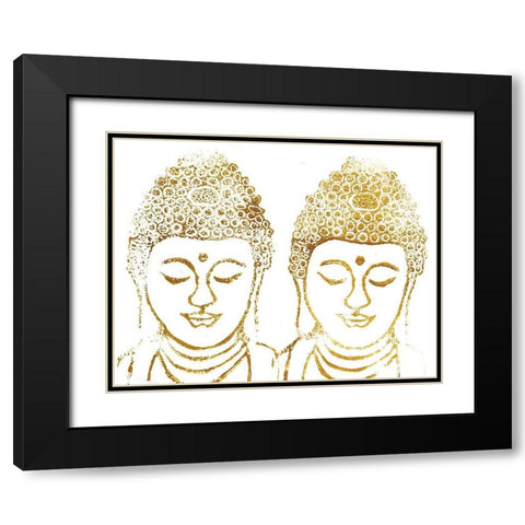 Buddha V Black Modern Wood Framed Art Print with Double Matting by Seay, Anne