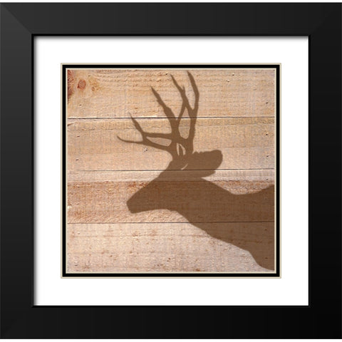 Deer Black Modern Wood Framed Art Print with Double Matting by Seay, Anne