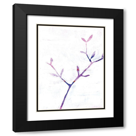 Leaf Trio Black Modern Wood Framed Art Print with Double Matting by Seay, Anne