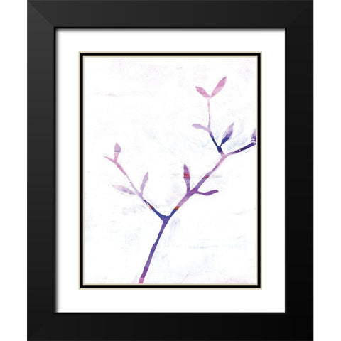 Leaf Trio Black Modern Wood Framed Art Print with Double Matting by Seay, Anne