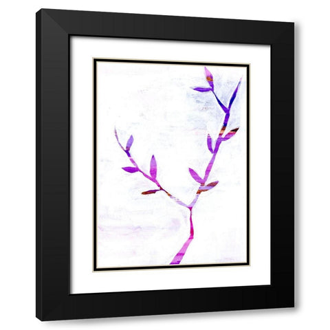 Leaf Trio II Black Modern Wood Framed Art Print with Double Matting by Seay, Anne