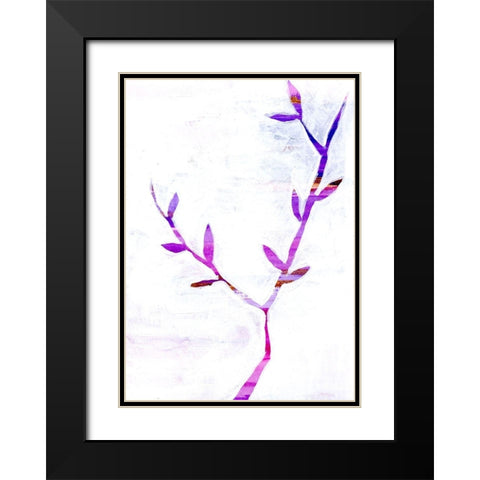 Leaf Trio II Black Modern Wood Framed Art Print with Double Matting by Seay, Anne