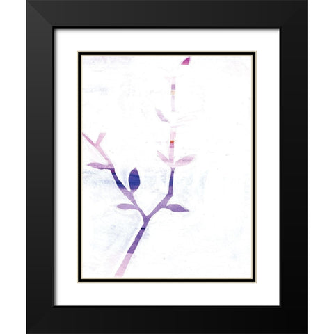 Leaf Trio III Black Modern Wood Framed Art Print with Double Matting by Seay, Anne