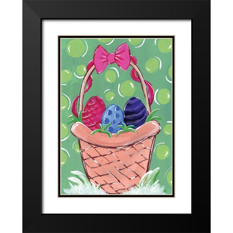 Easter Basket Black Modern Wood Framed Art Print with Double Matting by Seay, Anne