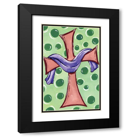 Easter Cross Black Modern Wood Framed Art Print with Double Matting by Seay, Anne