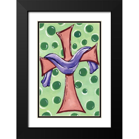 Easter Cross Black Modern Wood Framed Art Print with Double Matting by Seay, Anne