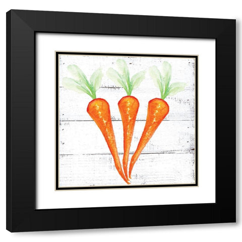 Farm Fresh Carrots Black Modern Wood Framed Art Print with Double Matting by Seay, Anne