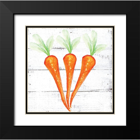 Farm Fresh Carrots Black Modern Wood Framed Art Print with Double Matting by Seay, Anne