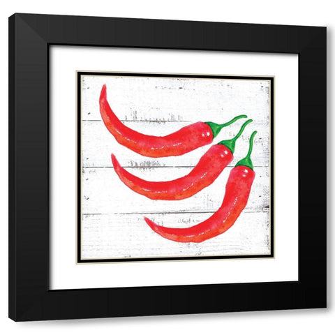 Farm Fresh Peppers Black Modern Wood Framed Art Print with Double Matting by Seay, Anne