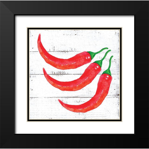 Farm Fresh Peppers Black Modern Wood Framed Art Print with Double Matting by Seay, Anne