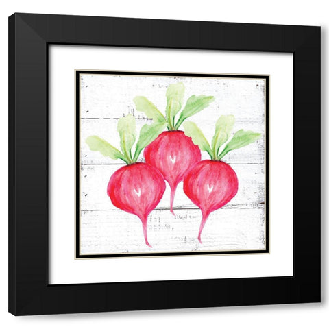 Farm Fresh Radishes Black Modern Wood Framed Art Print with Double Matting by Seay, Anne