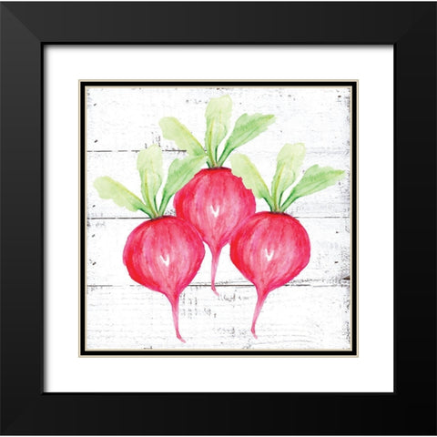 Farm Fresh Radishes Black Modern Wood Framed Art Print with Double Matting by Seay, Anne