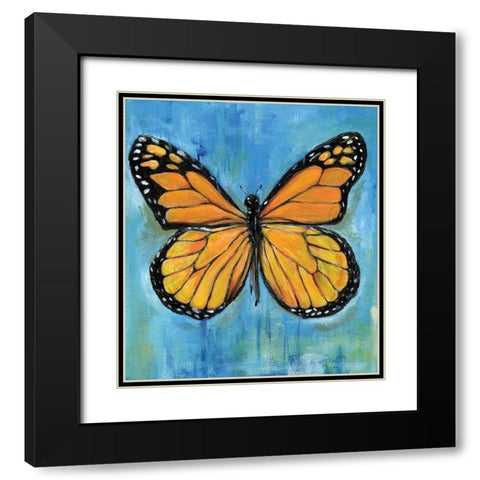 Butterfly Black Modern Wood Framed Art Print with Double Matting by Seay, Anne