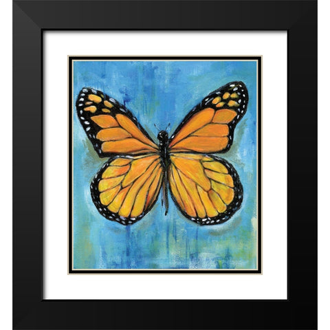Butterfly Black Modern Wood Framed Art Print with Double Matting by Seay, Anne