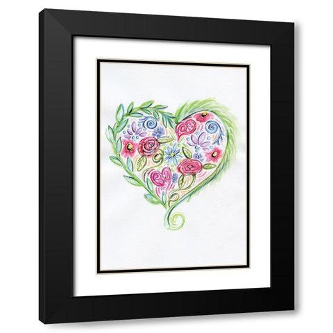 Valentine Black Modern Wood Framed Art Print with Double Matting by Seay, Anne