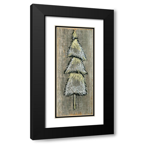 Christmas Tree Black Modern Wood Framed Art Print with Double Matting by Seay, Anne