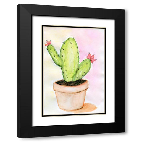 Cactus Black Modern Wood Framed Art Print with Double Matting by Seay, Anne