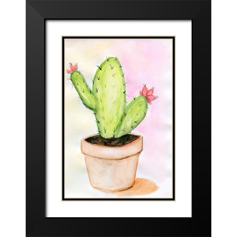 Cactus Black Modern Wood Framed Art Print with Double Matting by Seay, Anne