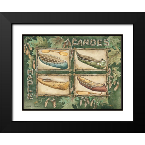 Maple Canoes Black Modern Wood Framed Art Print with Double Matting by Phillips, Anita