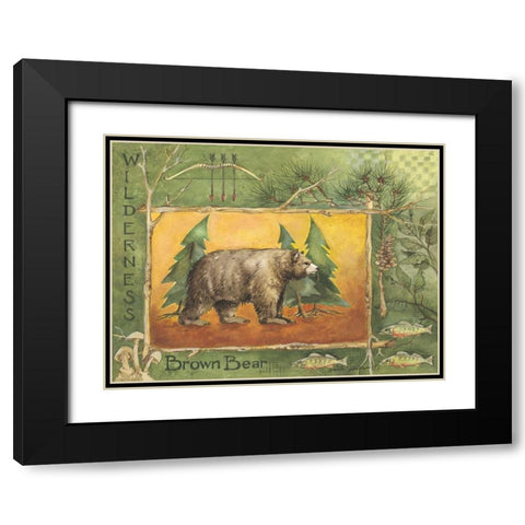 Brown Bear Black Modern Wood Framed Art Print with Double Matting by Phillips, Anita